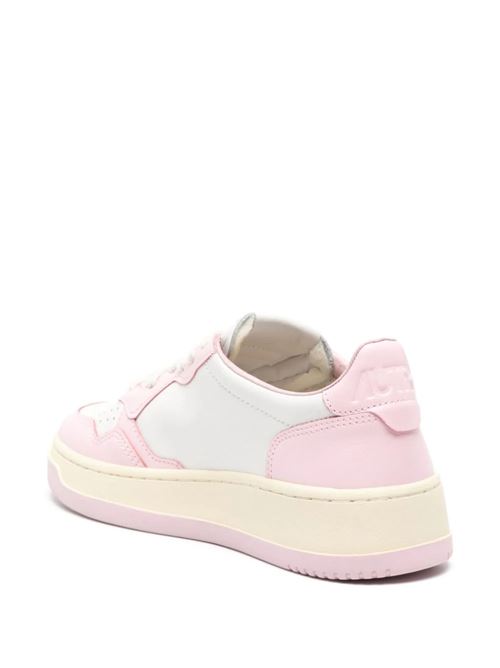 White/light pink calf leather sneaker Autry | AULWWB37BLUSH BRIDE